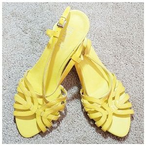 GUC Franco Sarto Yellow Kitten Heels